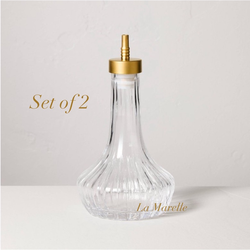 2 | Glass and Brass Syrup/Bitter Dispenser - Hearth & Hand™ with Magnolia